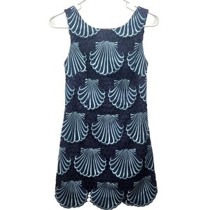 Lilly Pulitzer Lace Delia Shell Lace Shift Dress Scallop Hem Sleeveless Size 0